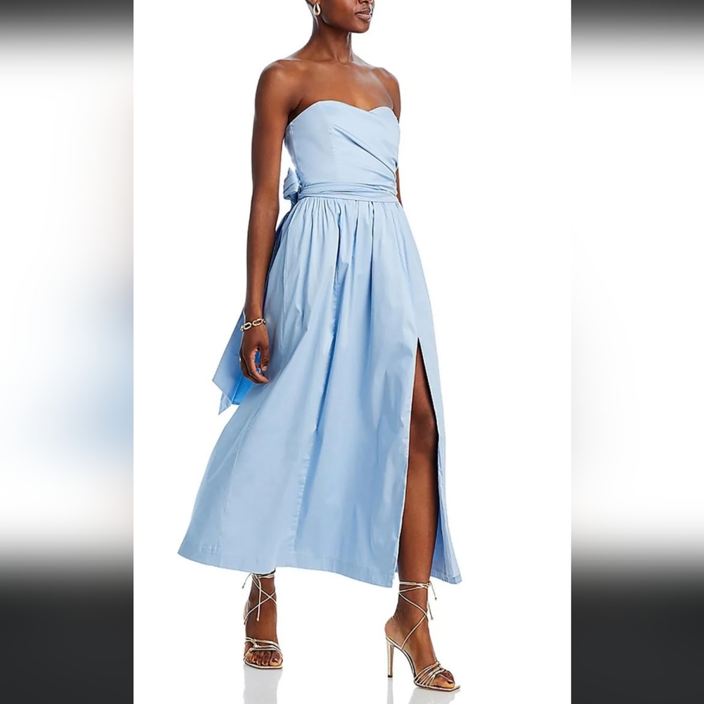 NWT French Connection Florida Summer Strapless Dress Size 12 blue